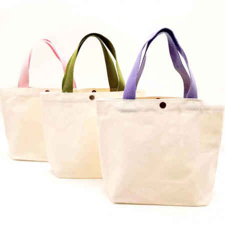 B099 똑딱이 무지 에코백 답례품 행사 단체 선물 인쇄 주문제작 캔버스  미니 가방 #3