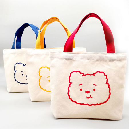 B098 뽀글이 베어 에코백 캔버스백 답례품 행사 단체 선물 인쇄 주문제작 미니 가방 #4