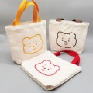 B098 뽀글이 베어 에코백 캔버스백 답례품 행사 단체 선물 인쇄 주문제작 미니 가방