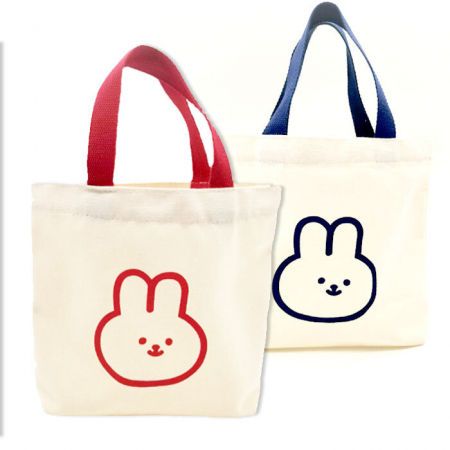 B097 컬러 래빗 에코백 답례품 행사 단체 캔버스 미니 선물 인쇄 주문제작 가방 #4