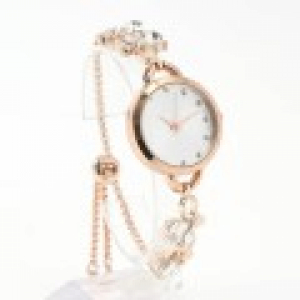 심플 플로앙 슬라이드 여성 손목시계(로즈골드)