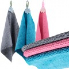 샤/3색 엠보 주방 고리핸드 타올 1P /흡수력짱/주방타올/핸드타올/복슬복슬타올