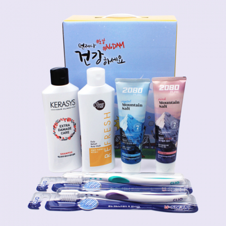 애경 케라시스 린스 + 샤워메이트 바디워시 + 히말라야 솔트 치약 + 히말라야 크리스탈 솔트 치약 + 크리오 센스이중미세모R 칫솔 6종(금연홍보) #3