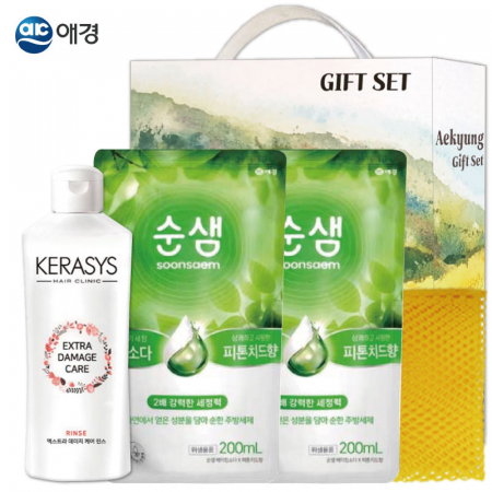 애경 엑스트라린스 순샘 리필2p 망사수세미세트