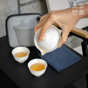 화이트 여행용다도세트 휴대용 입문용 다기세트