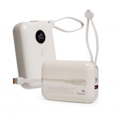 액센 B410 C타입8핀 일체형 미니 잔량표시 고속충전 보조배터리 10000mAh