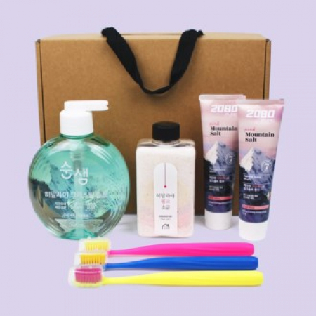 부케가르니 미세모 칫솔 + 히말라야 크리스탈 솔트 주방세제+핑크솔트 치약 + 히말라야 핑크 소금 세트 #2