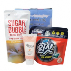 버블원샷 캡슐세제 + 과일나라 핸드에센스 + 슈가버블 섬유유연제 3종 어려운이웃 이미지 변경가능