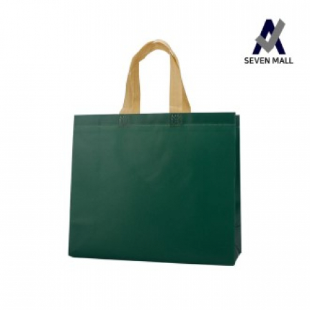세븐몰 단색 코팅 부직포 가방 그린 [대]44x33x11cm #2