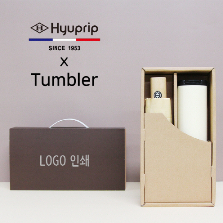 협립 3단 마시멜로 완전 자동 우산 + 벅스로얄 500ml 텀블러 세트 #3