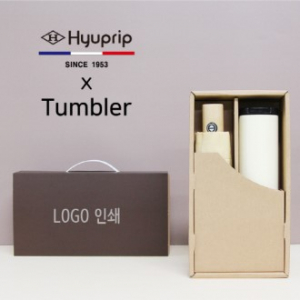 협립 3단 마시멜로 완전 자동 우산 + 벅스로얄 500ml 텀블러 세트