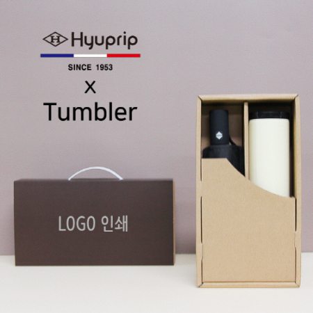 협립 3단 베이직 완전 자동 우산 + 벅스로얄 500ml 텀블러 세트 #3