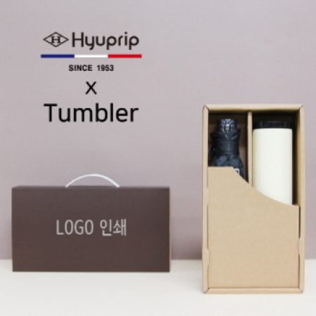 협립 3단 암막 커넥션 수동 우양산 + 벅스로얄 500ml 텀블러 세트 #2