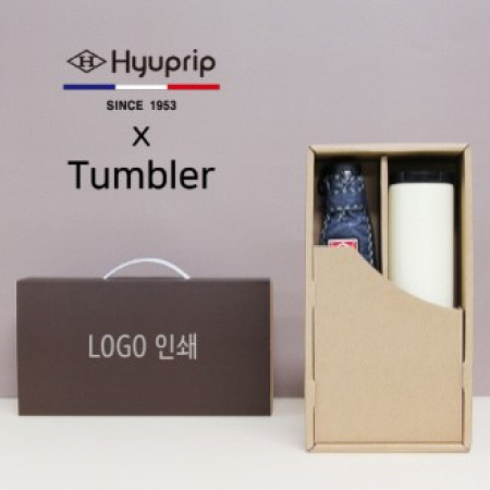 협립 3단 엠보 수동 우산 + 벅스로얄 500ml 텀블러 세트 #2