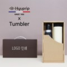 협립 3단 폰지 실버 수동 우산 + 벅스로얄 500ml 텀블러 세트