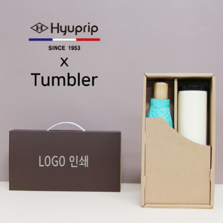 협립 3단 마시멜로 수동 우산 + 벅스로얄 500ml 텀블러 세트 #3