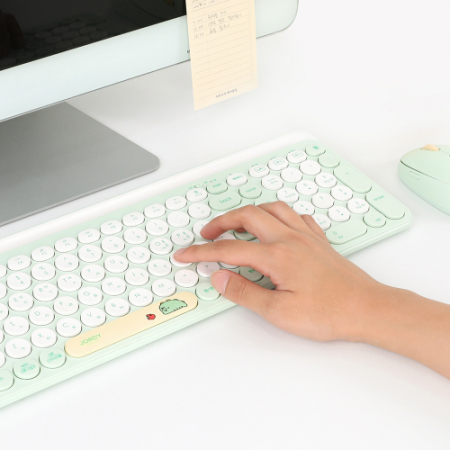 카카오프렌즈 죠르디 멀티 페어링 블루투스 저소음 무선 키보드 키스킨 포함 KFK100J #5