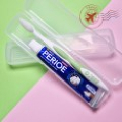 투명케이스+페리오+정품2080칫솔 휴대용 치약칫솔세트 양치세트