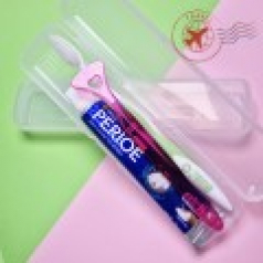 투명케이스+페리오+정품2080칫솔+혀클리너 휴대용 양치세트 치약칫솔세트