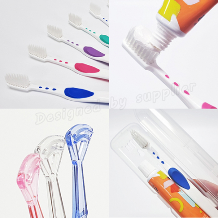 클리오R미세모+페리오 +혀클리너 / 칫솔 치약 세트 #6