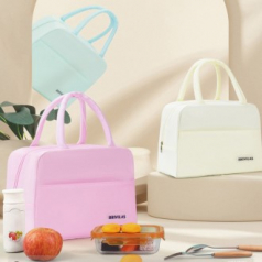 심플 파스텔 보온보냉 피크닉 런치백 도시락 가방