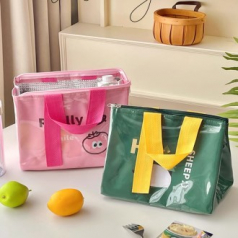 유광 외부 방수 PVC 보온보냉 피크닉 런치백 도시락 가방