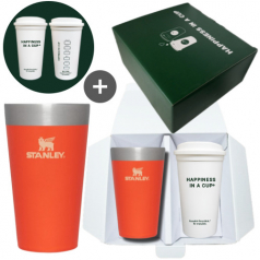 해피니스인어컵 스탠리 파인트컵 오렌지 선물세트