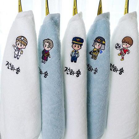 러버덕 (히어로) 어린이집수건 핸드타올 1장 70g 아이이름 자수무료 고리수건 40수 코마사 #3