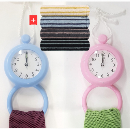 송월타올 선물세트 타월+수건걸이 욕실 방수시계 #3