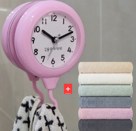 송월타올 선물세트 타월+수건걸이 욕실 방수시계 #2