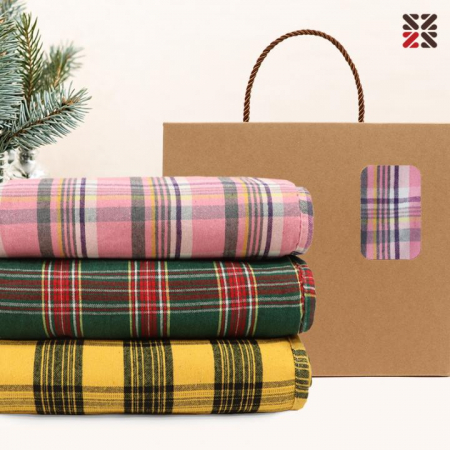 루무드 타탄 패턴 더블 양면 담요C #3