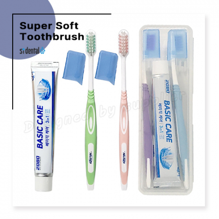 커플 니치 슈퍼소프트캡칫솔 애경2080치약 슬림모 구강세트 #2