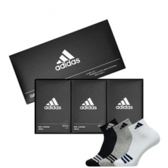 [아디다스]앞삼선 이중바닥 양말 3족 선물세트 IF65680