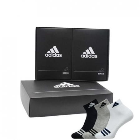 [아디다스]앞삼선 이중바닥 양말 2족 선물세트 IF656802 #2