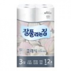 미래생활 잘풀리는집 클래식 3겹데코 27m 12롤 두루마리 휴지
