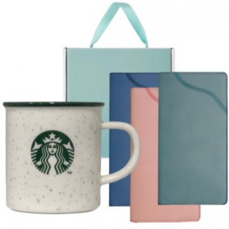 스타벅스 그린 사이렌 도트 머그 237ml + 수첩 48절 선물세트 #2