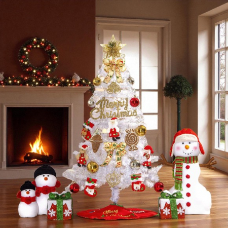 120cm 프리미엄 화이트 크리스마스 트리 풀세트 #3