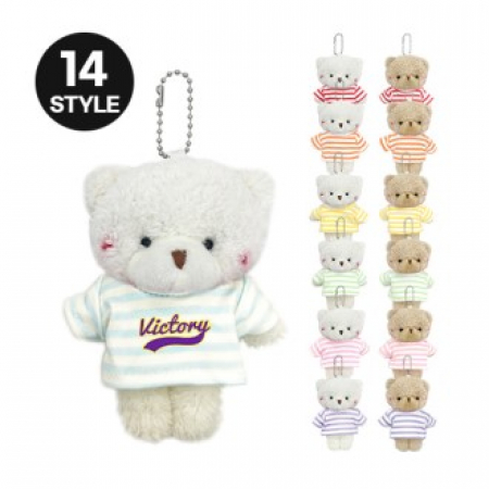 줄무늬 옷 가방 곰 인형 키링 캐릭터 열쇠고리 키홀더 굿즈 어린이 선물 #2