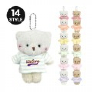 줄무늬 옷 가방 곰 인형 키링 캐릭터 열쇠고리 키홀더 굿즈 어린이 선물