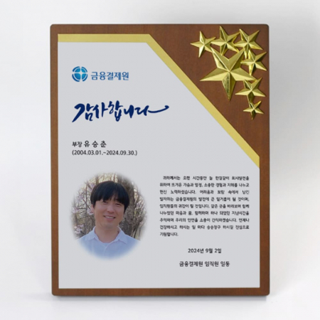 정년퇴임 감사 공로 퇴직 재직패 PH377 #2