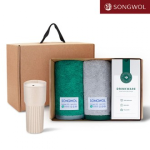 송월타올 리빙 기프트세트 42 뉴 바이브 뱀부 220g 2P + 커피텀블러709ml 1P