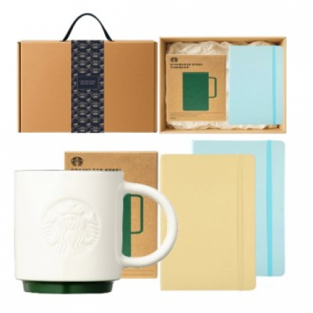 스타벅스 시그니처 사이렌 머그 355ml + 파스텔톤 A5 다이어리 고급띠지 손잡이 기프트박스세트 #2
