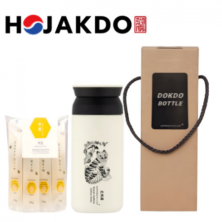 한국전통 호작도텀블러 독도보틀 트레블 350ml 사양 벌꿀스틱 10g 5개입 선물세트 #3