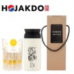 한국전통 호작도텀블러 독도보틀 트레블 350ml 사양 벌꿀스틱 10g 5개입 선물세트