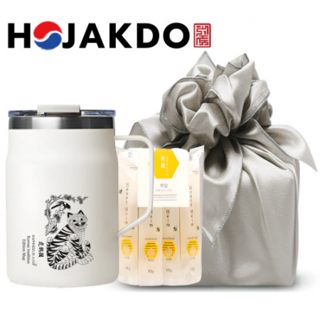 한국전통 호작도 머그컵 독도보틀 480ml  사양 벌꿀스틱 보자기 포장 #3