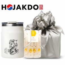 한국전통 까치와호랑이 호작도 파우더 머그 480ml 꿀스틱 토종 벌꿀 보자기 포장