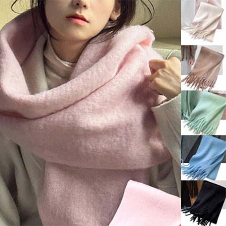 마하 무지/체크 머플러 #4