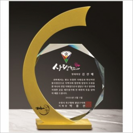 금속 화이트 8각 크리스탈 상패 #2