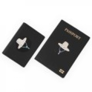 한국전통 기념품 갓 나전칠기 블랙 명함지갑 여권지갑 한국 전통 공예품 외국인 선물 비건가죽