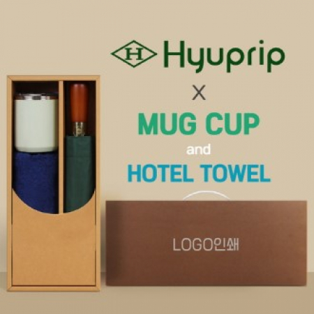 협립 3단70엔티크 고밀도 완전자동우산 +코마40수200호텔타월+로하스머그컵-세트 #2